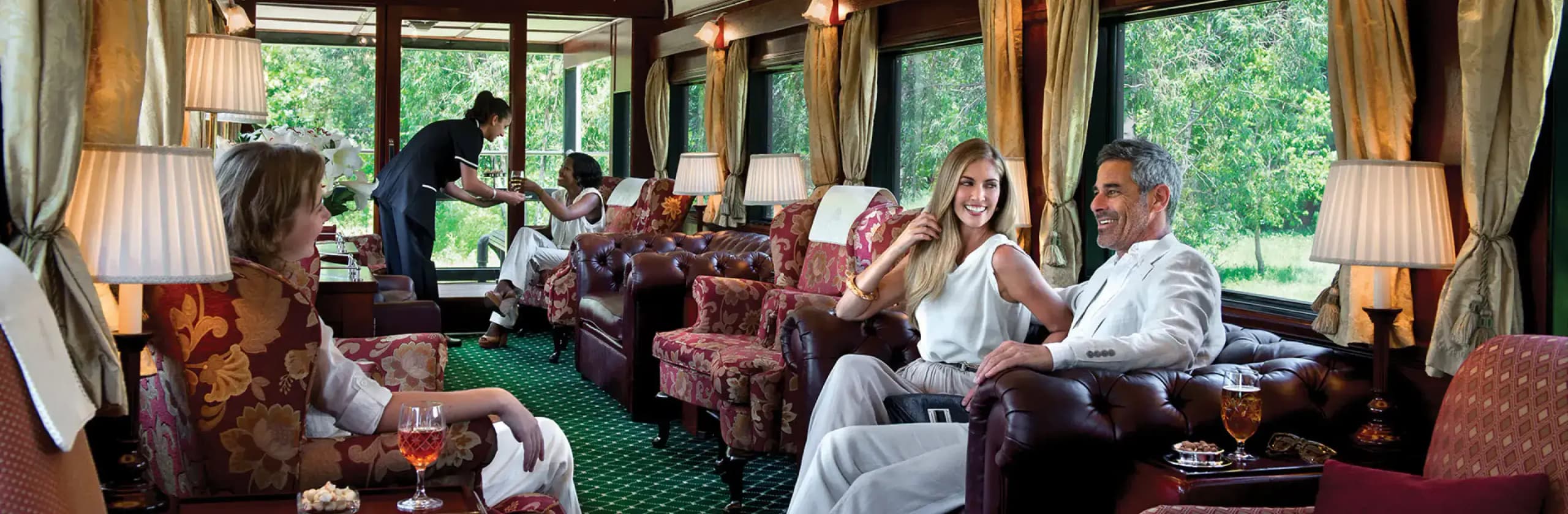 Rivers and Rails of Africa: Thirteen nights combining Cape Town, a safari cruise on the Chobe River, Victoria Falls, and the legendary Rovos Rail. Experience the romance of African exploration through four distinct journeys: three nights in Cape Town, four nights aboard the Zambezi Queen for wildlife viewing, two nights at Victoria Falls, and four nights traveling 1,000 miles through Zimbabwe and South Africa on the world’s most luxurious train.